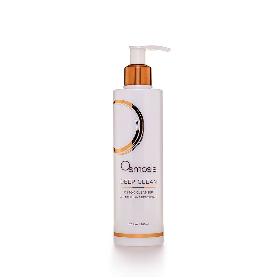 Osmosis Skincare Deep Clean cleanser detoxifies the skin with purifying ingredients that leave your skin feeling clean without it feeling dry and tight.