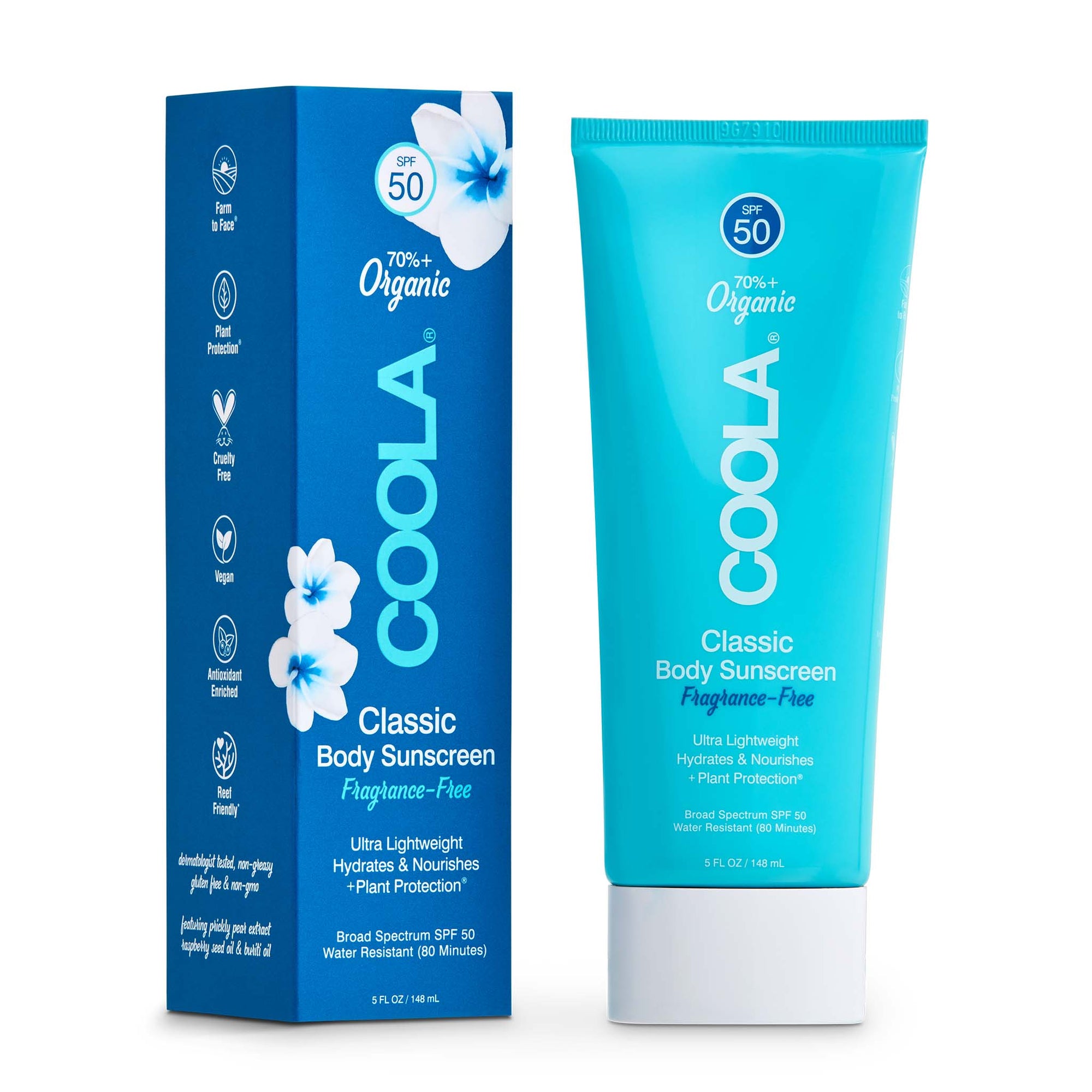 Coola body sunscreen is a spf 50, ultra light, protects and hydrates the skin