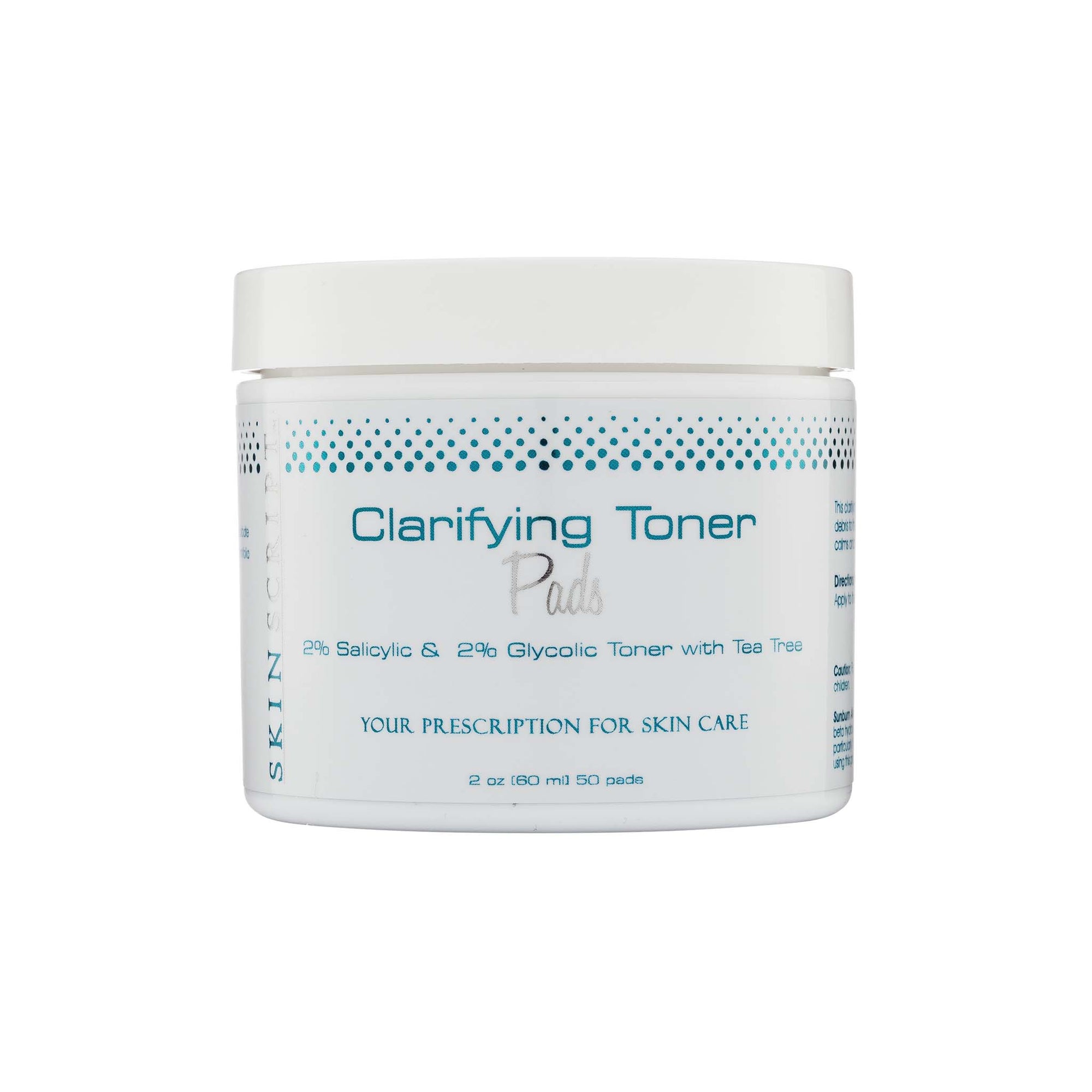 Skin Script Clarifying Toner Pads relieve breakouts while improving the clarity and quality of the skin.