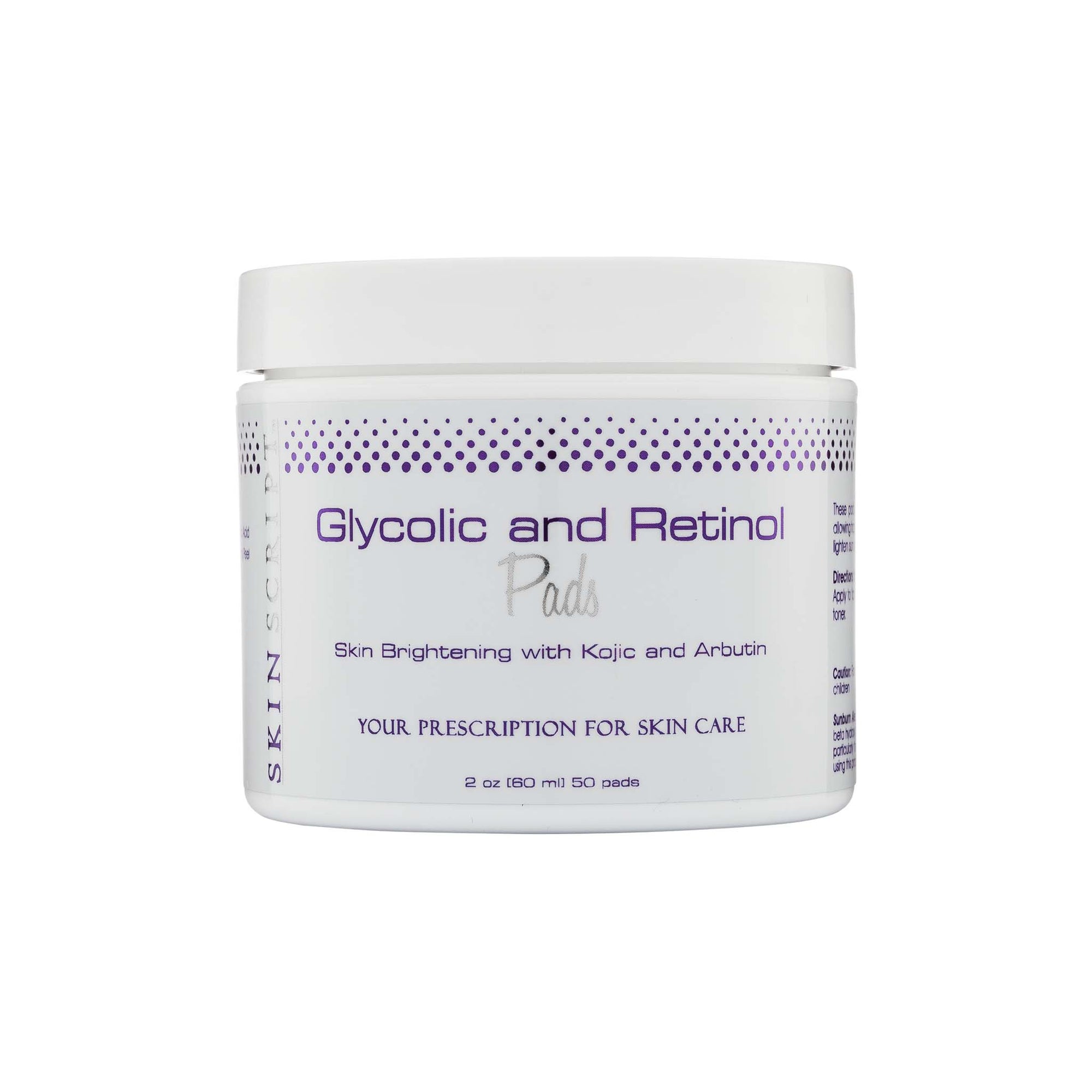 Skin Script Glycolic Retinol Pads are designed to gently and progressively renew the skin. Even out skin tone and reduce fine lines and wrinkles.